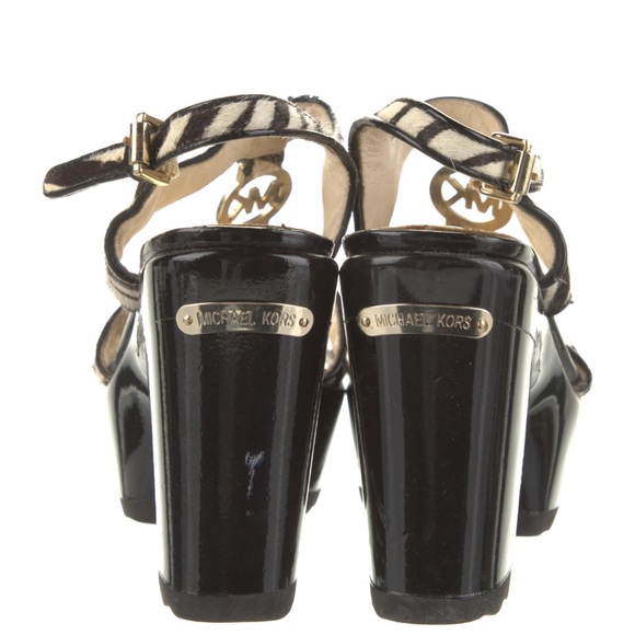 Michael Kors ponyhair animal print slingback sandals - Picture 4 of 6